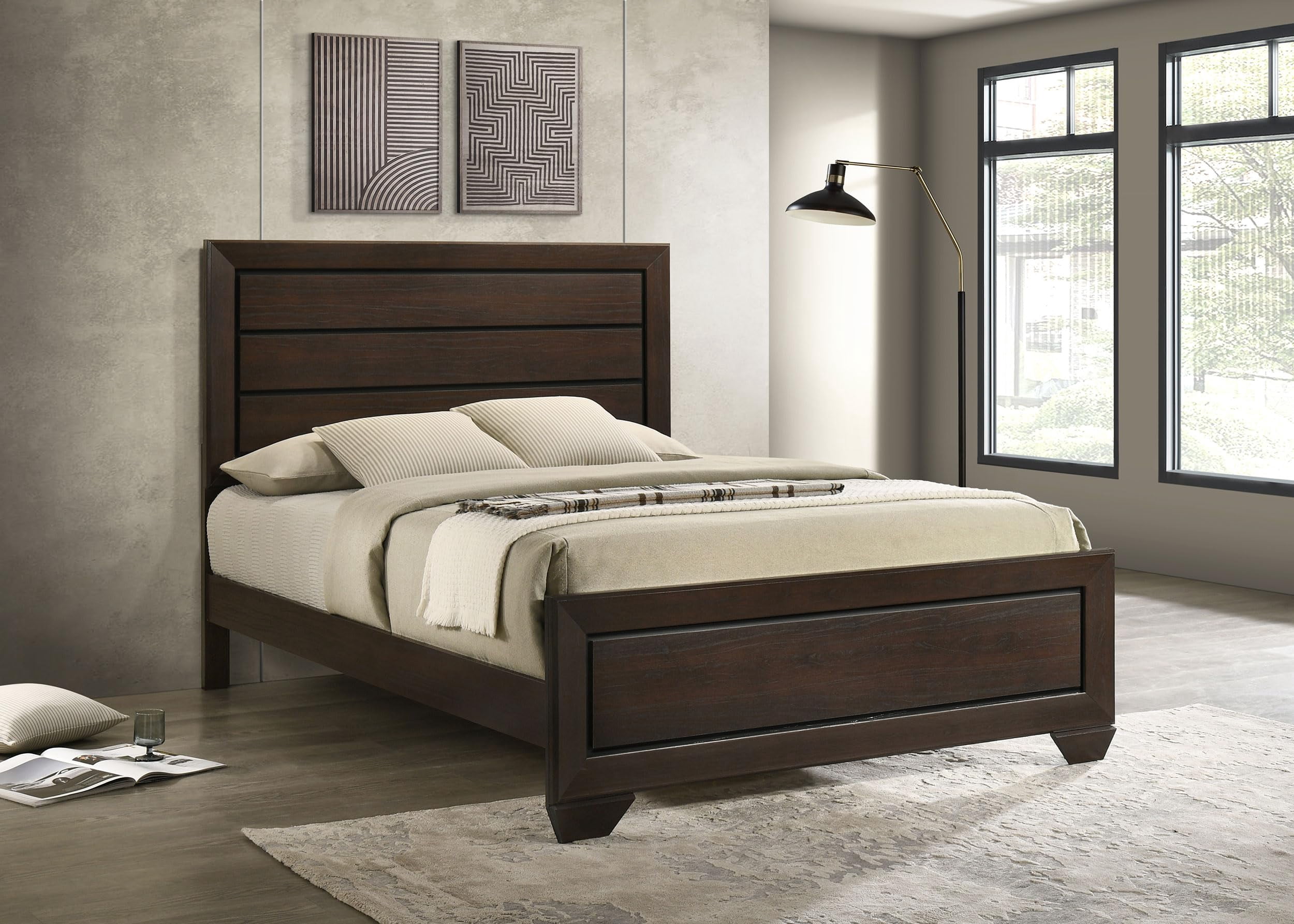 Fenbrook Transitional Dark Cocoa Queen Bed - Image 2