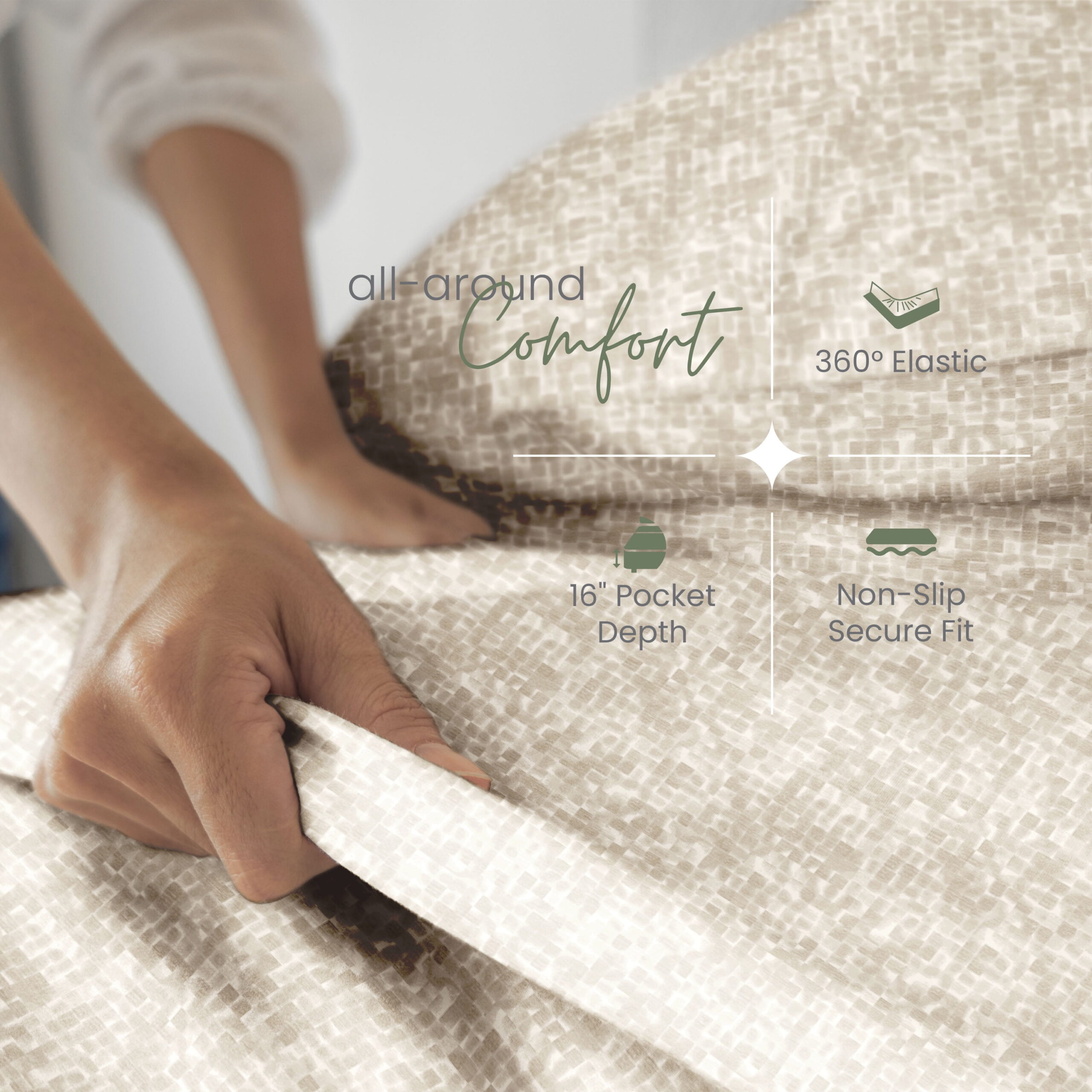 Martex Restore Cooling Bed Sheet Set, King, Linen - Image 5