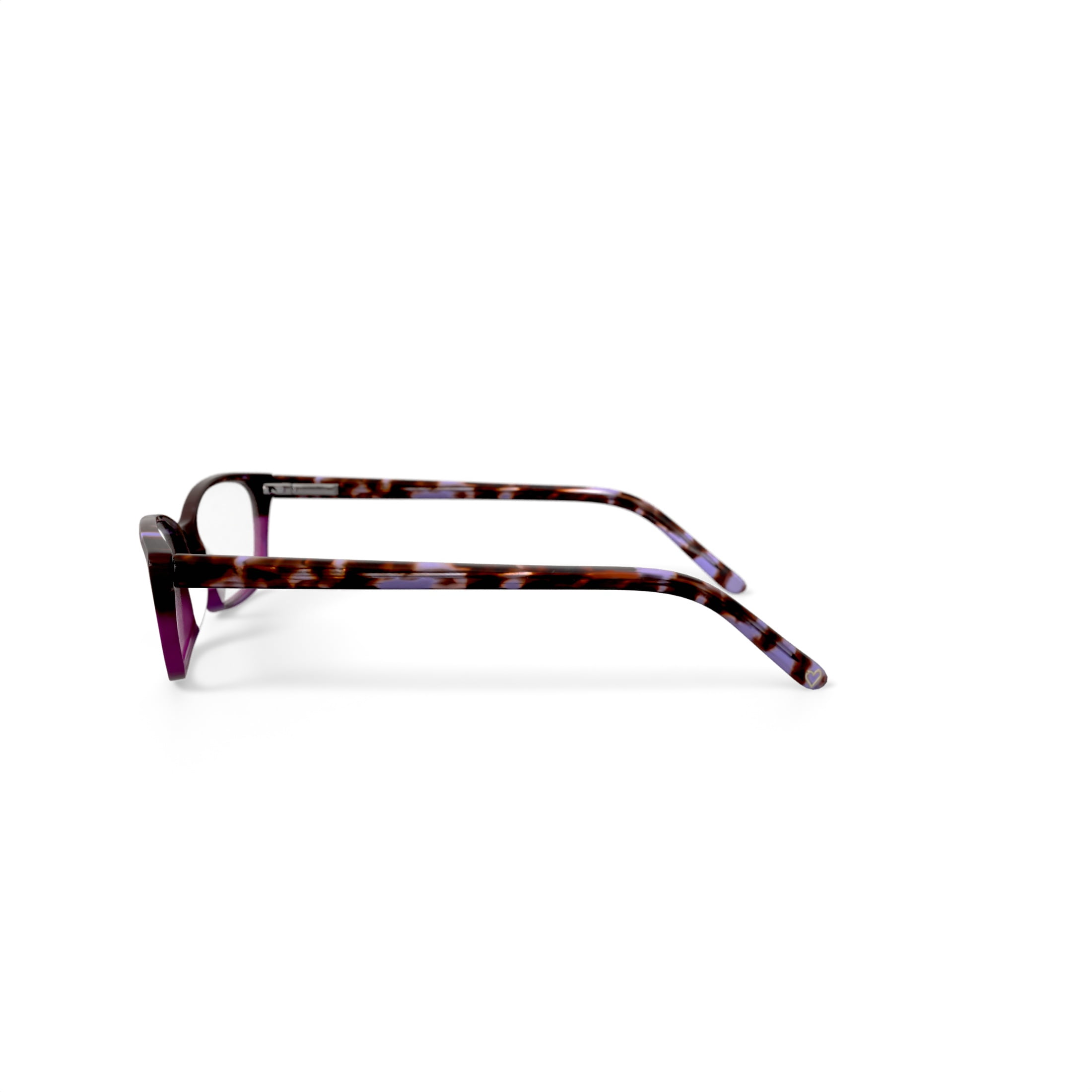 Hard Candy Women's HC07 Rectangular Prescription Eyeglasses with Case, Purple Tortoise - Image 6