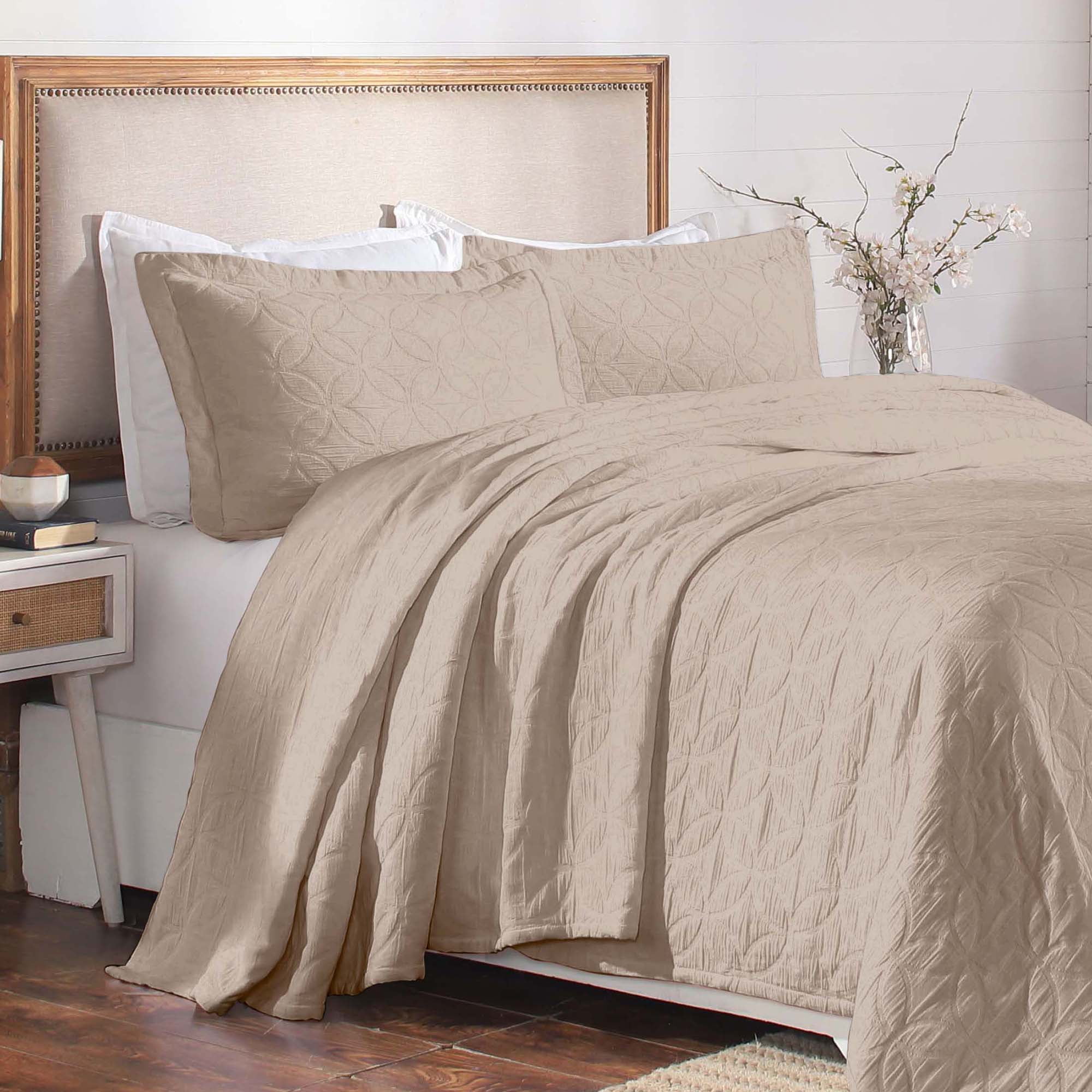 Superior 2-Piece Serenity Cotton Matelasse Linen Bedspread Set, Twin - Image 7
