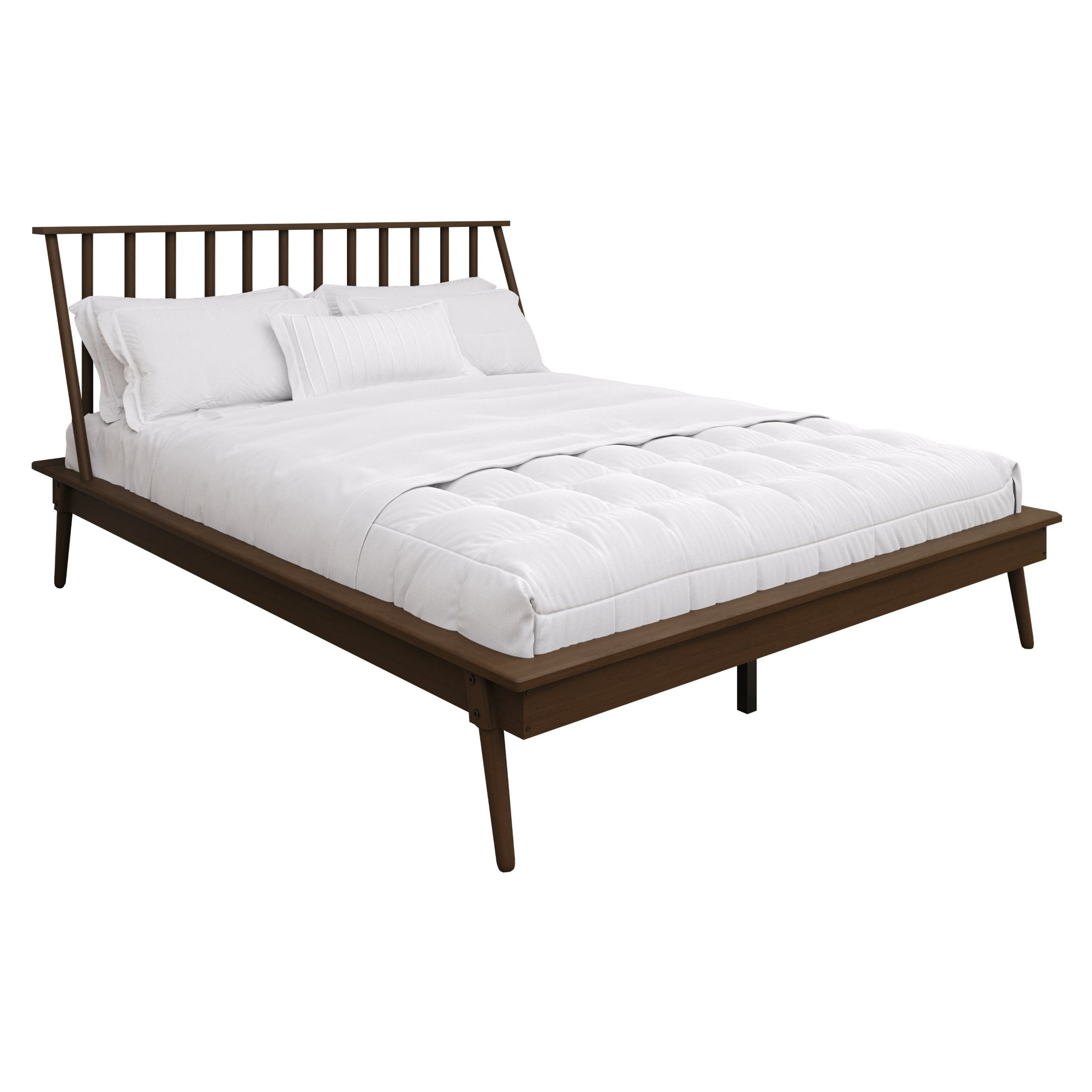 Castle Place Vintage Spindle Wooden King Platform Bed, Walnut - Image 5