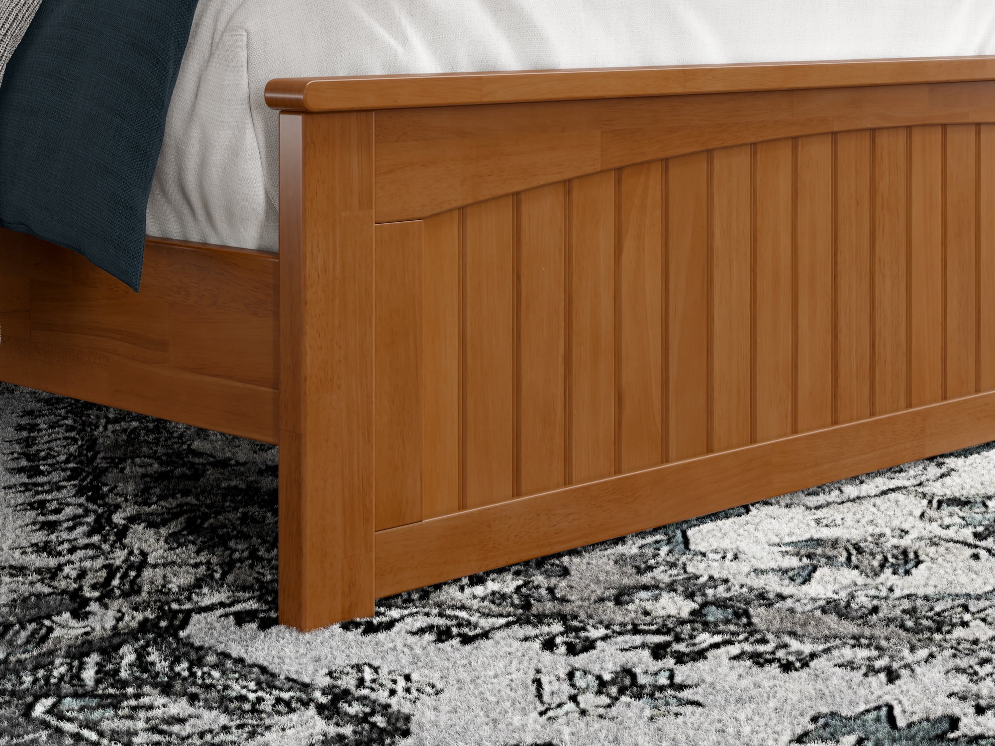 AFI Naples Queen Solid Wood Low Profile Platform Bed with Matching Footboard, Light Toffee - Image 7