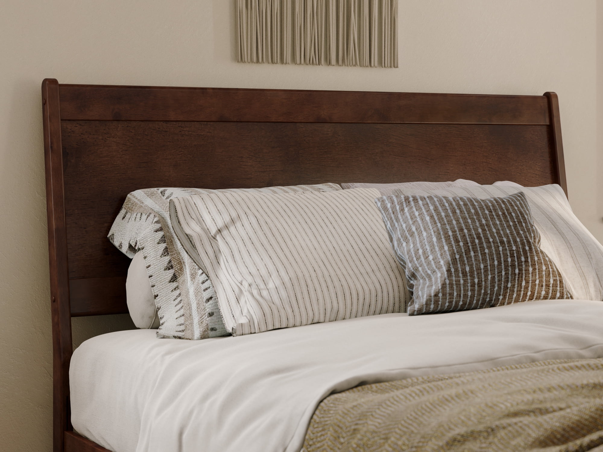 AFI Casanova Queen Wood Platform Bed with Panel Footboard and Twin-XL Trundle, Walnut - Image 7